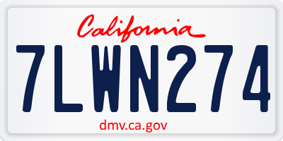 CA license plate 7LWN274