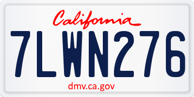 CA license plate 7LWN276