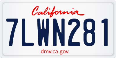CA license plate 7LWN281