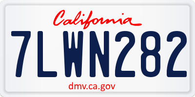 CA license plate 7LWN282
