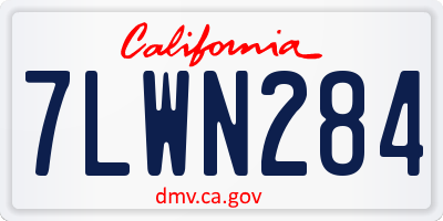 CA license plate 7LWN284