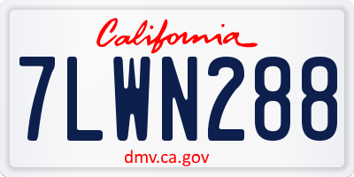 CA license plate 7LWN288