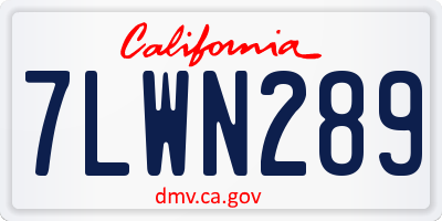 CA license plate 7LWN289