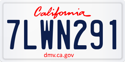 CA license plate 7LWN291