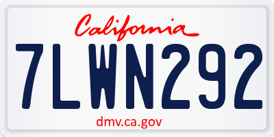 CA license plate 7LWN292