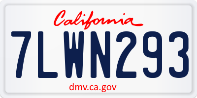 CA license plate 7LWN293