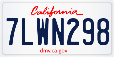 CA license plate 7LWN298