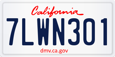 CA license plate 7LWN301