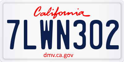 CA license plate 7LWN302