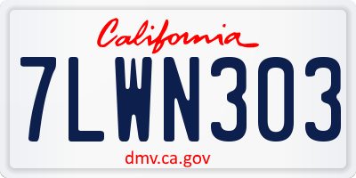 CA license plate 7LWN303