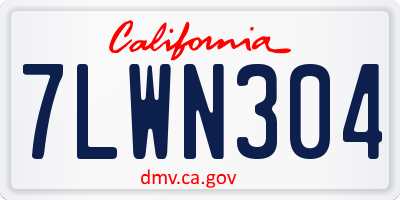 CA license plate 7LWN304