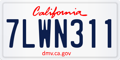 CA license plate 7LWN311