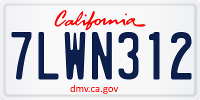 CA license plate 7LWN312