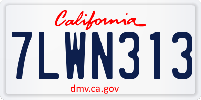 CA license plate 7LWN313