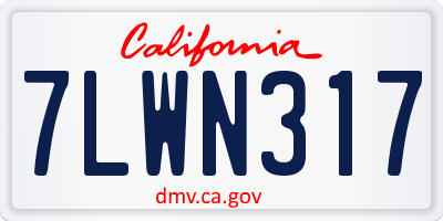 CA license plate 7LWN317