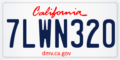 CA license plate 7LWN320