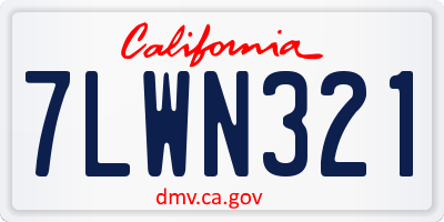 CA license plate 7LWN321