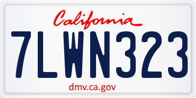 CA license plate 7LWN323