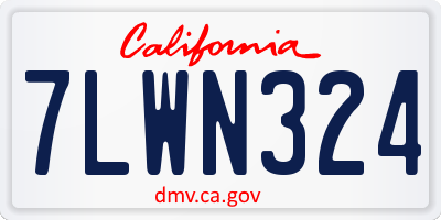 CA license plate 7LWN324