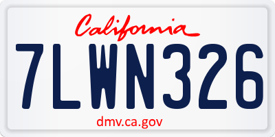 CA license plate 7LWN326