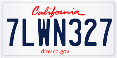 CA license plate 7LWN327