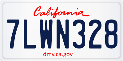 CA license plate 7LWN328