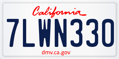 CA license plate 7LWN330