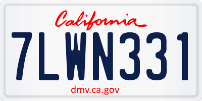CA license plate 7LWN331