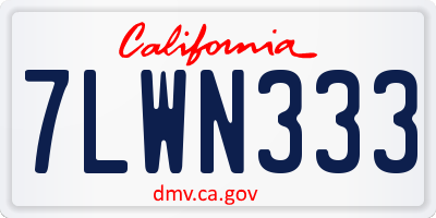 CA license plate 7LWN333