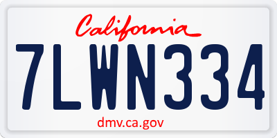 CA license plate 7LWN334
