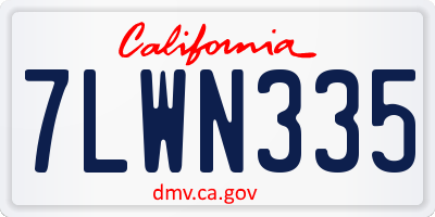 CA license plate 7LWN335