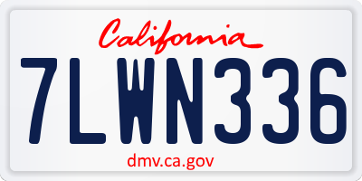 CA license plate 7LWN336