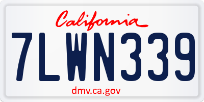 CA license plate 7LWN339