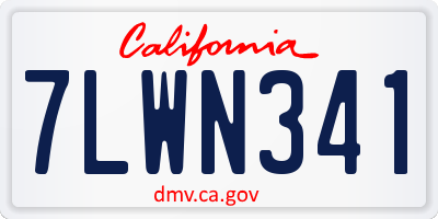 CA license plate 7LWN341