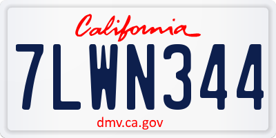 CA license plate 7LWN344
