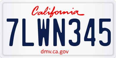 CA license plate 7LWN345