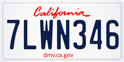 CA license plate 7LWN346