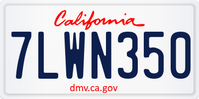 CA license plate 7LWN350