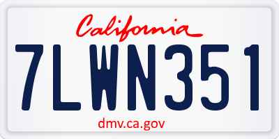 CA license plate 7LWN351
