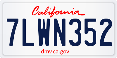 CA license plate 7LWN352