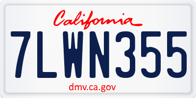 CA license plate 7LWN355