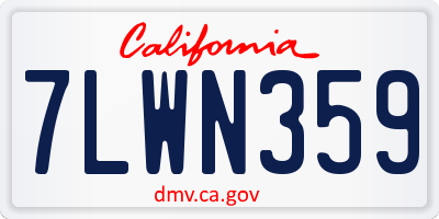 CA license plate 7LWN359