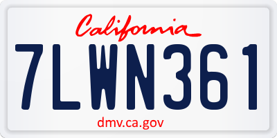 CA license plate 7LWN361