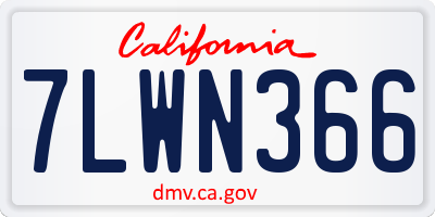CA license plate 7LWN366