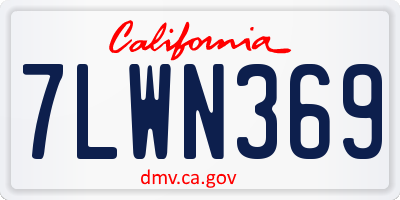 CA license plate 7LWN369