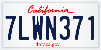 CA license plate 7LWN371