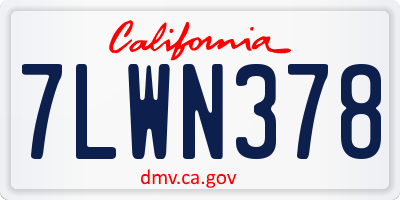 CA license plate 7LWN378