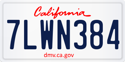 CA license plate 7LWN384