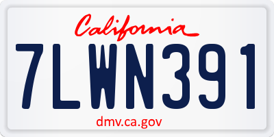 CA license plate 7LWN391