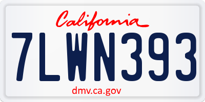 CA license plate 7LWN393
